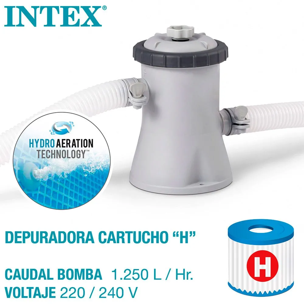 Intex Enkel Sett Med Filterpatronpumpe Basseng 244x61 Cm unisex, Blue, 244 x 61cm