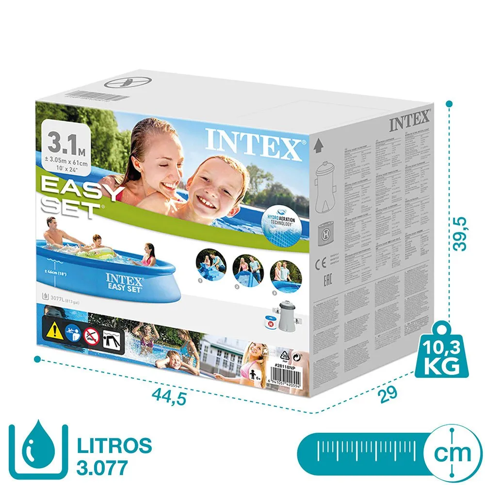 Intex Enkel Sett Med Filterpatronpumpe Basseng 305x61 Cm unisex, Blue, 305 x 61cm