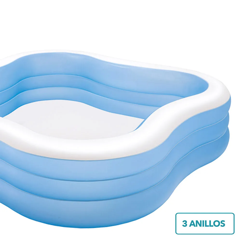 Intex Familiebasseng unisex, White / blue, 229 x 229 x 56cm