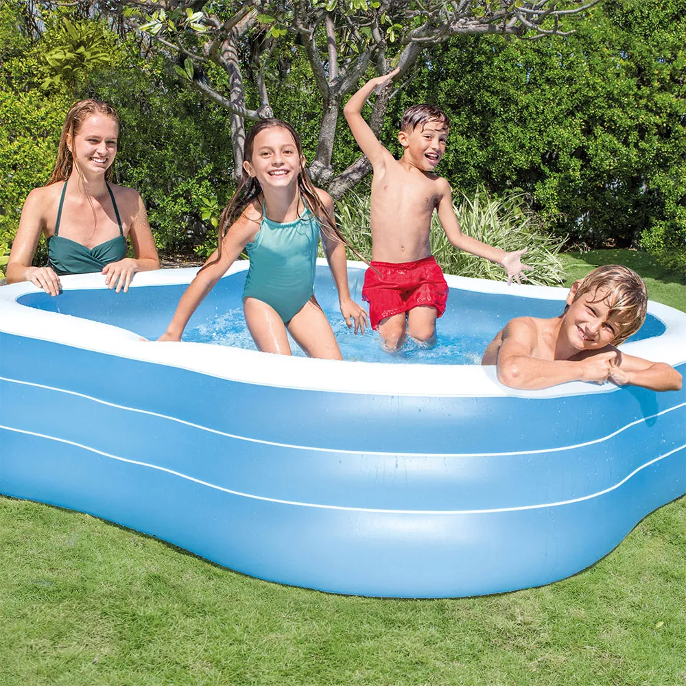 Intex Familiebasseng unisex, White / blue, 229 x 229 x 56cm