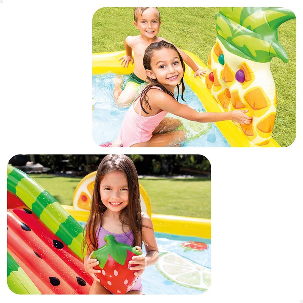 Intex Frukt Lekesenter Med Sklie Og Sprinklerbasseng unisex, Multi, 191 x 244 x 91cm Intex Frukt Lekesenter Med Sklie Og Sprinklerbasseng unisex, Multi, 191 x 244 x 91cm