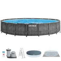 Intex Greywood Prism Premium Ø 549x122 Cm Stål Rundt Overjordisk Basseng Intex Greywood Prism Premium Ø 549x122 Cm Stål Rundt Overjordisk Basseng