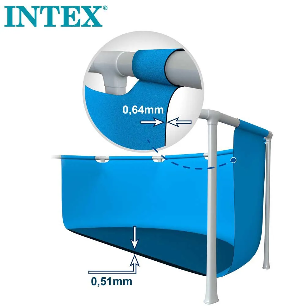 Intex Greywood Prism Premium Ø 549x122 Cm Stål Rundt Overjordisk Basseng, Grey / blue, 24311L
