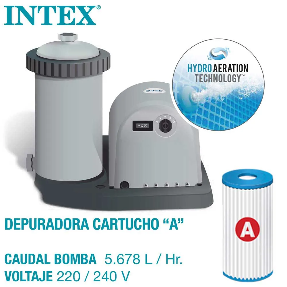 Intex Greywood Prism Premium Ø 549x122 Cm Stål Rundt Overjordisk Basseng, Grey / blue, 24311L