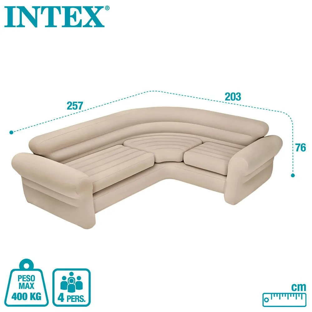 Intex Innendørs Hjørnesofa, Beige, 257 x 203 x 76cm Intex Innendørs Hjørnesofa, Beige, 257 x 203 x 76cm