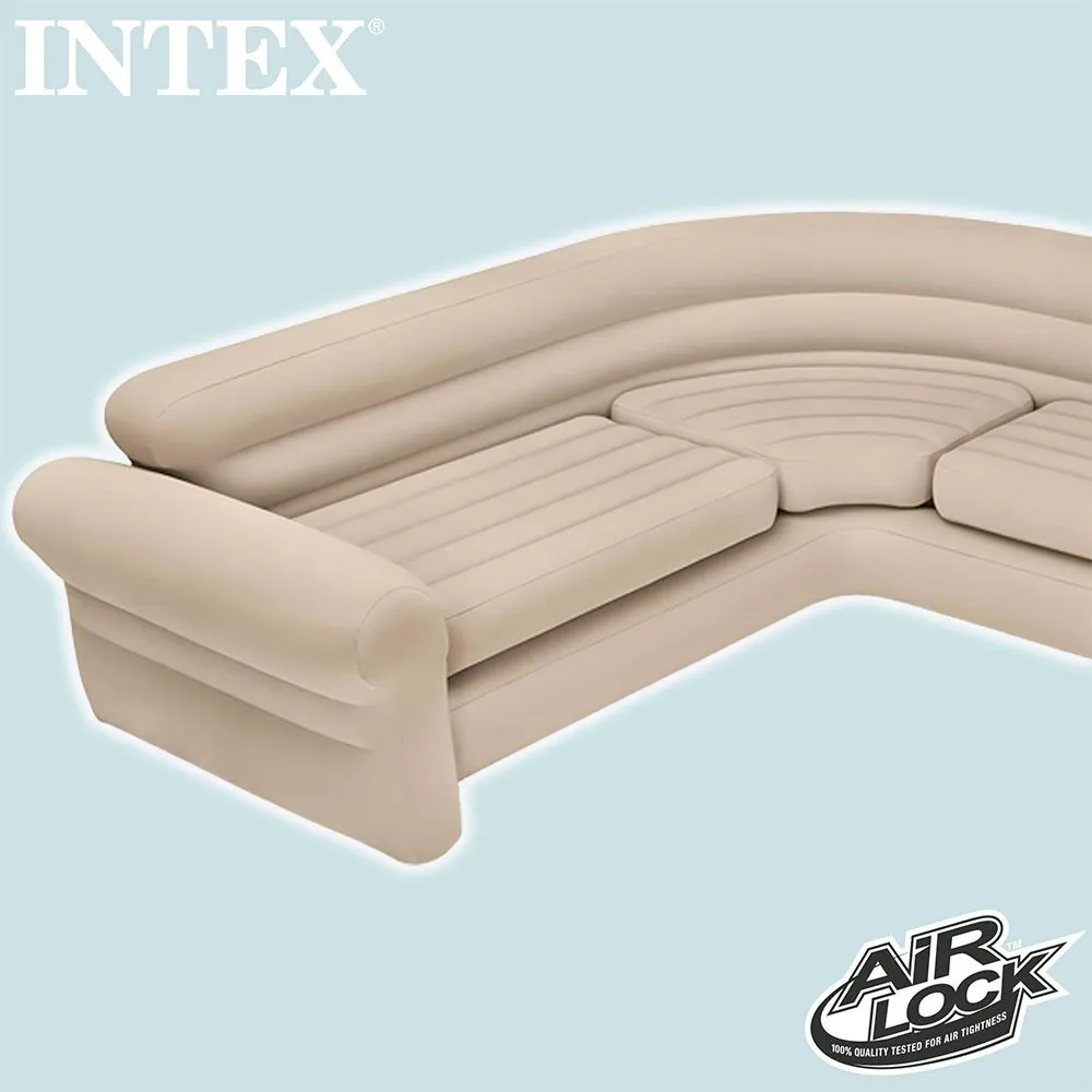 Intex Innendørs Hjørnesofa, Beige, 257 x 203 x 76cm Intex Innendørs Hjørnesofa, Beige, 257 x 203 x 76cm