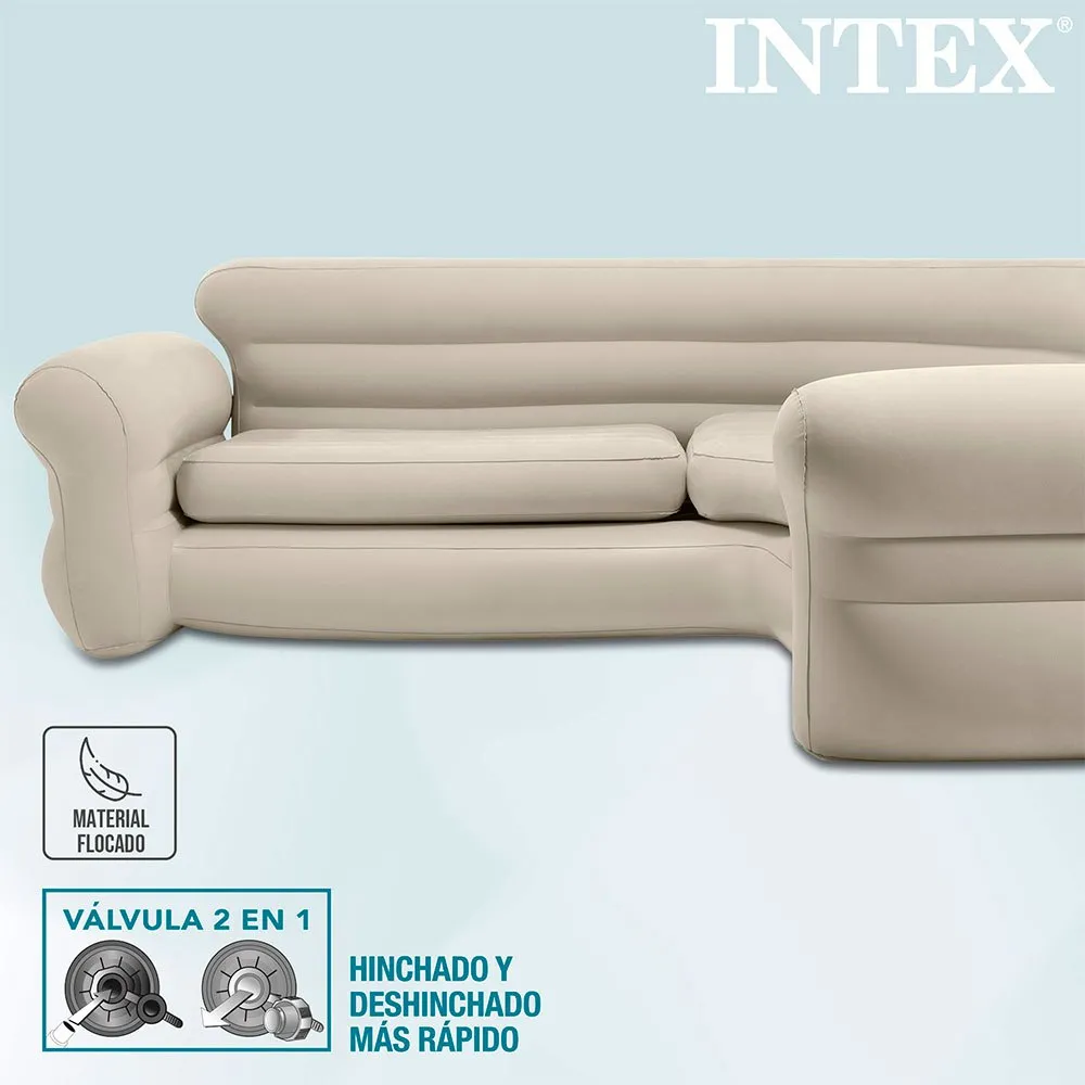Intex Innendørs Hjørnesofa, Beige, 257 x 203 x 76cm Intex Innendørs Hjørnesofa, Beige, 257 x 203 x 76cm