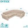 Intex Innendørs Hjørnesofa, Beige, 257 x 203 x 76cm