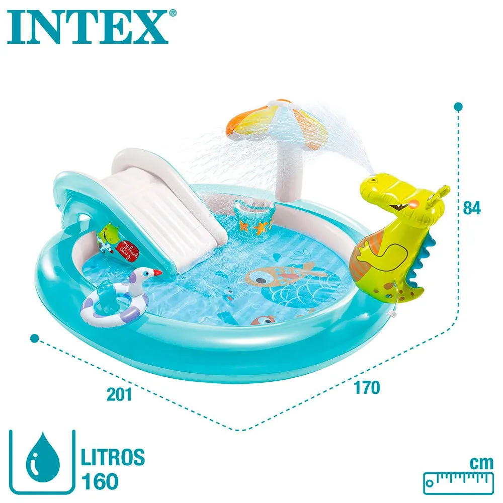 Intex Krokodille Lekesenter Med Sklie Og Basseng unisex, Multicolor, 201 x 17 x 84cm