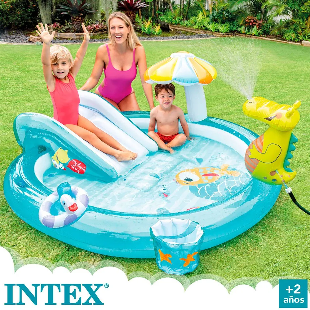 Intex Krokodille Lekesenter Med Sklie Og Basseng unisex, Multicolor, 201 x 17 x 84cm