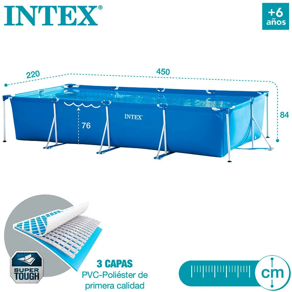 Intex Metallramme Med Bassengpumpe Med Patronfilter 450x220x84 Cm unisex, Blue, 450 x 220 x 84cm Intex Metallramme Med Bassengpumpe Med Patronfilter 450x220x84 Cm unisex, Blue, 450 x 220 x 84cm