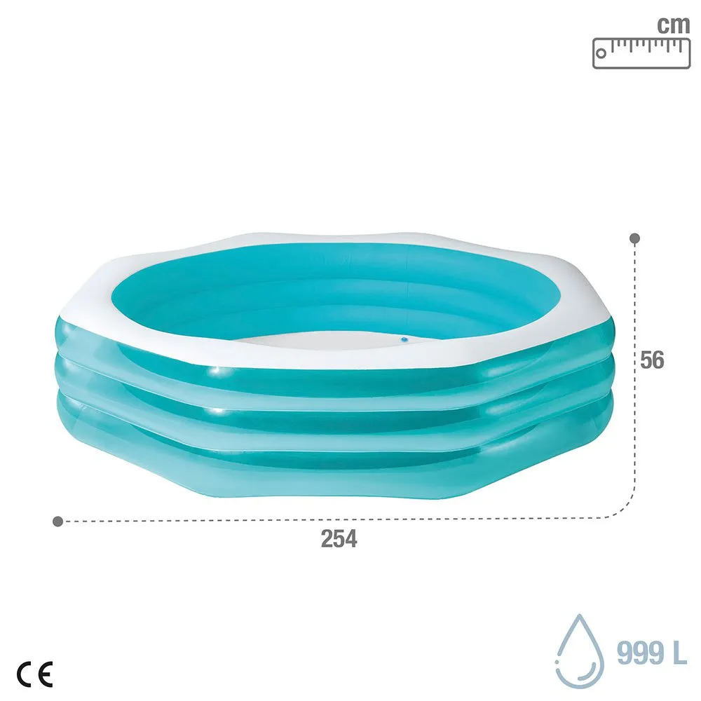 Intex Octogonal Rund Oppblåsbar Basseng unisex, Blue / white, 999L