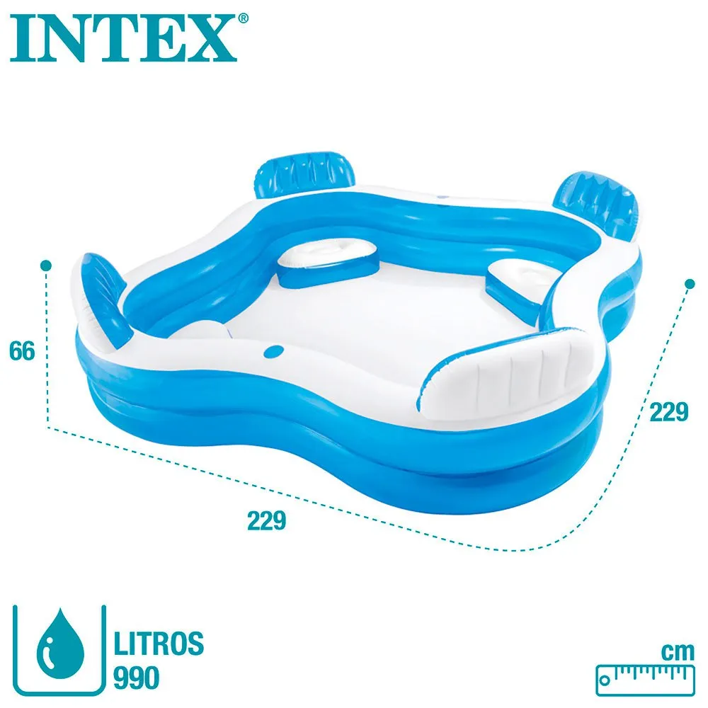 Intex Oppblåsbar Basseng Med Seter unisex, White, 990L