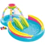 Intex Oppblåsbar Basseng Med Sklie Og Regnbuespill 206l 2.95x1.91x1.09 Cm, Multicolor, One Size