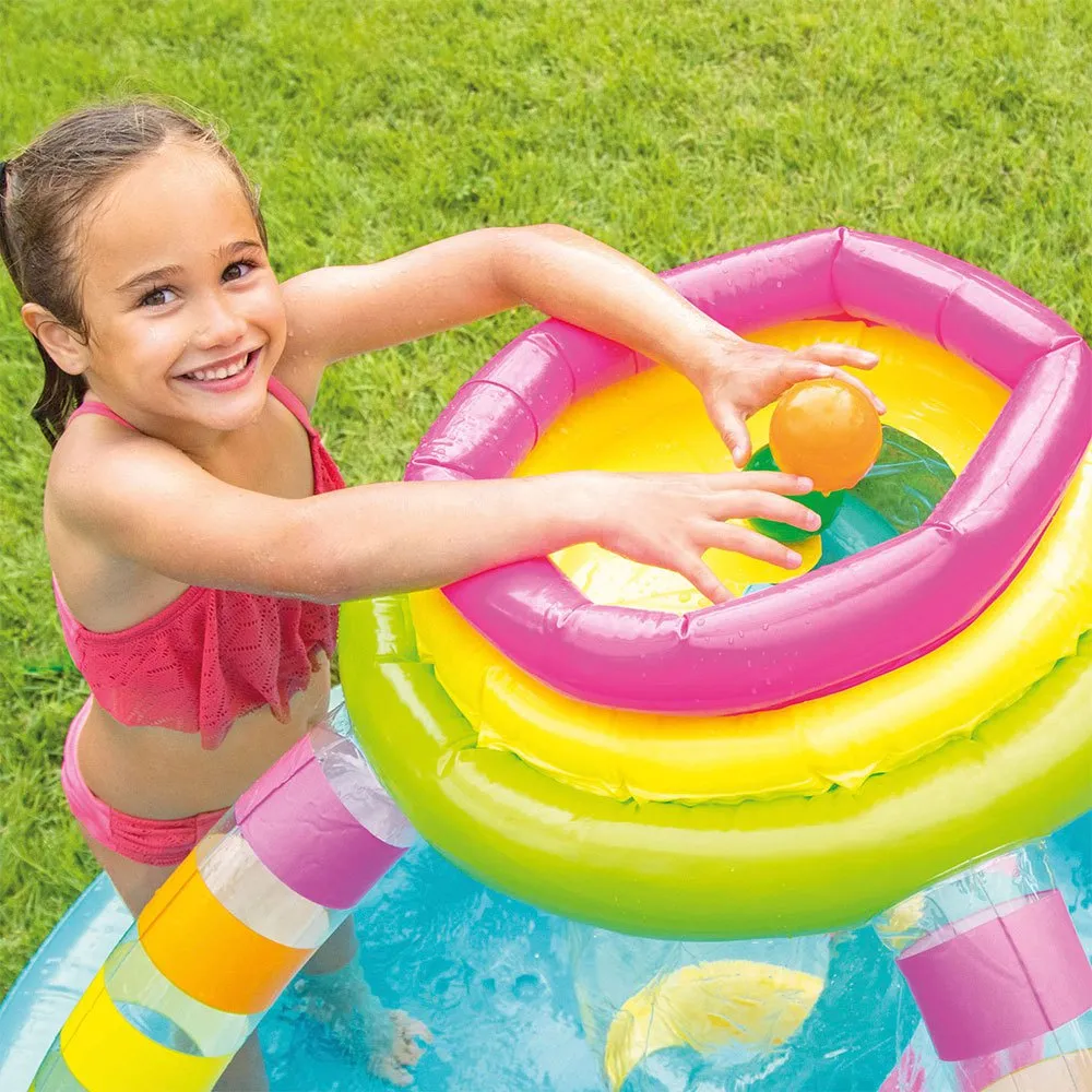 Intex Oppblåsbar Basseng Med Sklie Og Regnbuespill 206l 2.95x1.91x1.09 Cm, Multicolor, One Size Intex Oppblåsbar Basseng Med Sklie Og Regnbuespill 206l 2.95x1.91x1.09 Cm, Multicolor, One Size