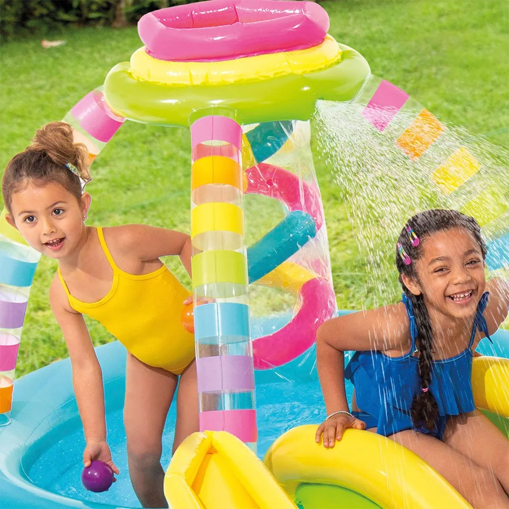 Intex Oppblåsbar Basseng Med Sklie Og Regnbuespill 206l 2.95x1.91x1.09 Cm, Multicolor, One Size Intex Oppblåsbar Basseng Med Sklie Og Regnbuespill 206l 2.95x1.91x1.09 Cm, Multicolor, One Size