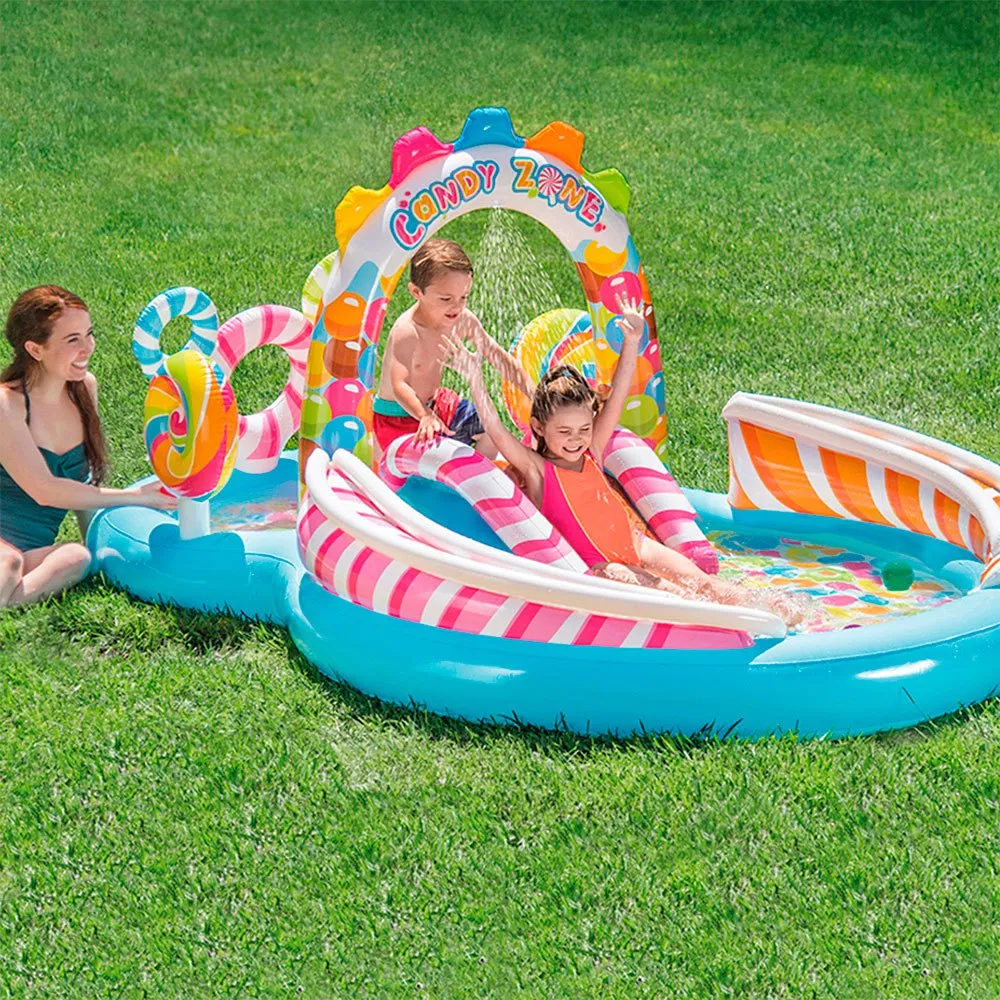 Intex Oppblåsbar Godterisone Lekeplassbasseng unisex, Multicolor, 295 x 191 x 130cm