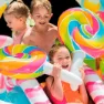 Intex Oppblåsbar Godterisone Lekeplassbasseng unisex, Multicolor, 295 x 191 x 130cm