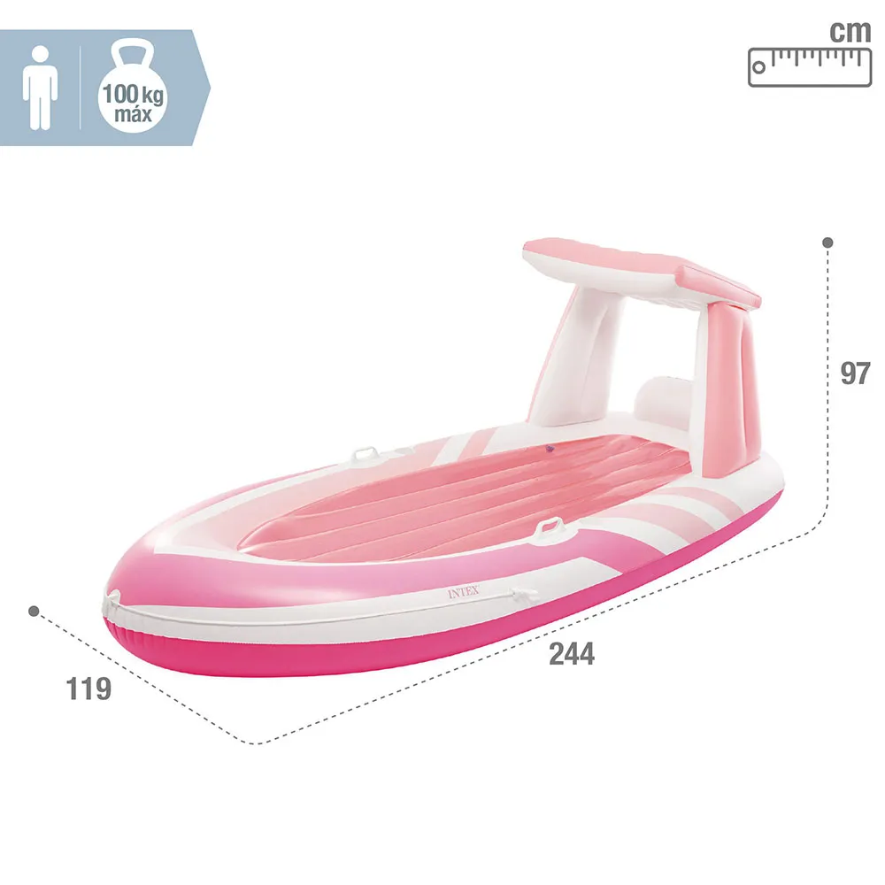 Intex Pink Paradise 244x119x97 Cm Luftmadrass For Basseng unisex, Pink / white, One Size Intex Pink Paradise 244x119x97 Cm Luftmadrass For Basseng unisex, Pink / white, One Size