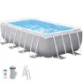 Intex Prism 400x200x122 Cm Stål Rektangulært Over Bakken Basseng Med Ramme, Grey / blue, 8418L