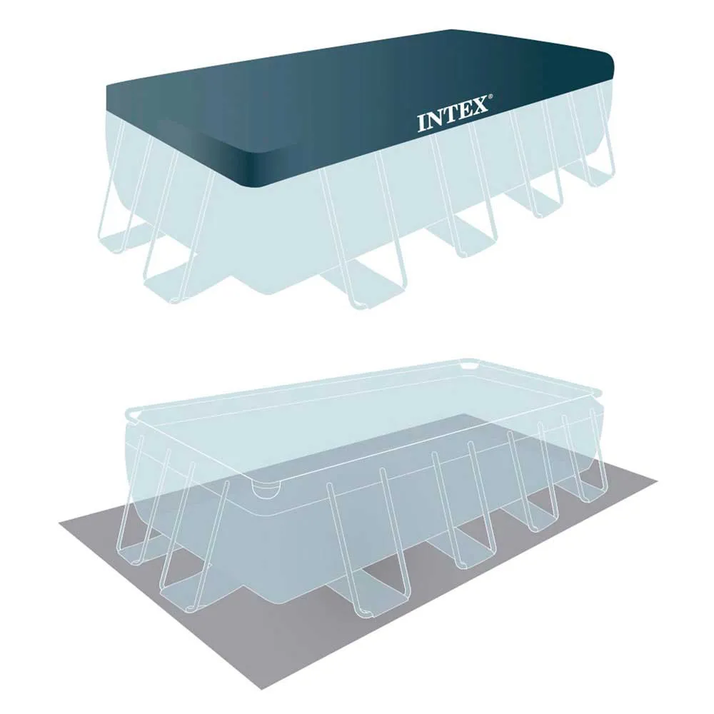 Intex Prism 488x244x107 Cm Stål Rektangulært Over Bakken Basseng Med Ramme unisex, Grey / blue, 10874L