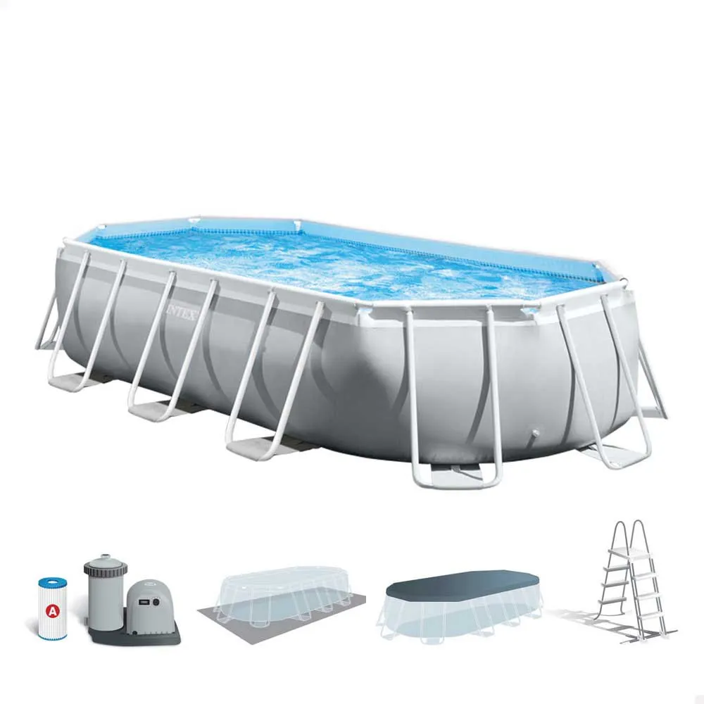 Intex Prism 503x274x122 Cm Stål Ramme For Ovalt Basseng Over Bakken unisex, Grey / blue, 13365L Intex Prism 503x274x122 Cm Stål Ramme For Ovalt Basseng Over Bakken unisex, Grey / blue, 13365L
