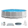 Intex Prism Ø 457x122 Cm Stål Rundt Overjordisk Basseng, Grey / blue, 16805L