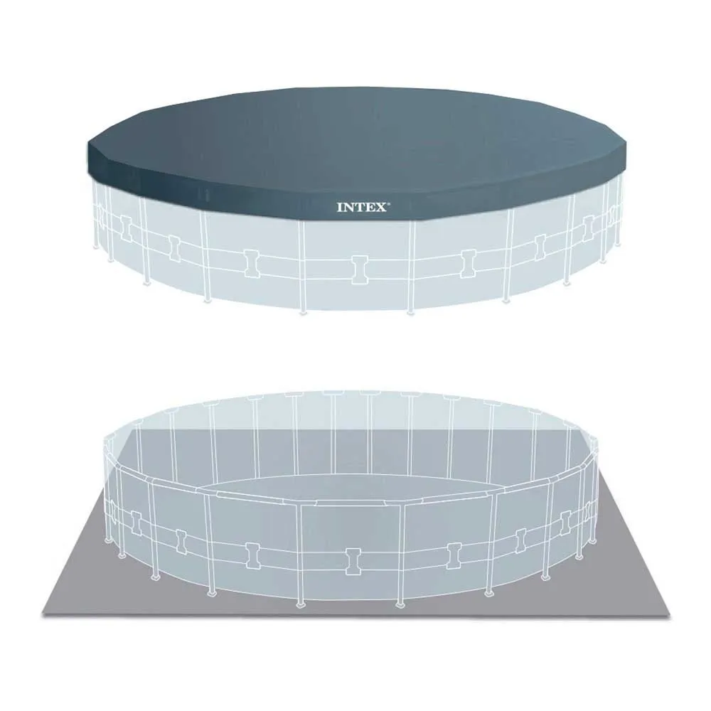 Intex Prism Ø 549x122 Cm Stål Rundt Overjordisk Basseng, Grey / blue, 24311L