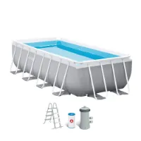 Intex Prisma Frame Rectangular Above Ground With Filter Basseng Intex Prisma Frame Rectangular Above Ground With Filter Basseng