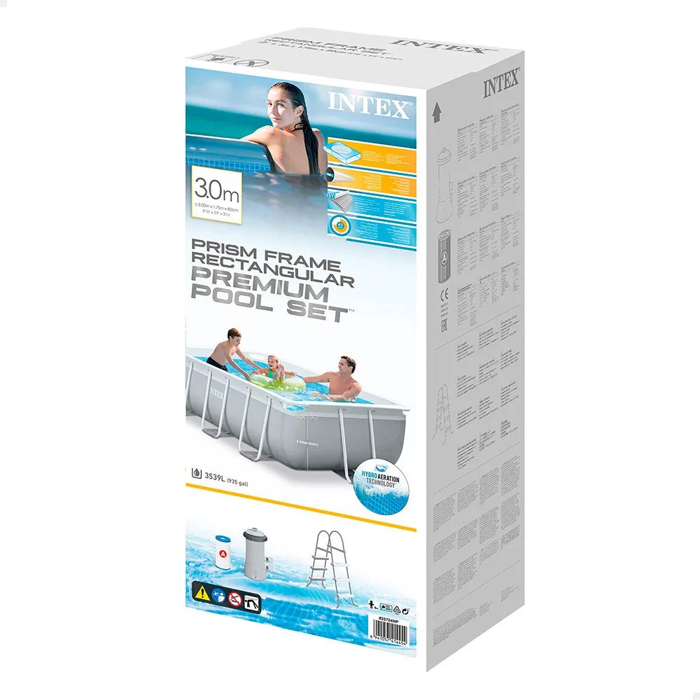 Intex Prisma Frame Rectangular With Filter Basseng, 300 x 175 x 80cm