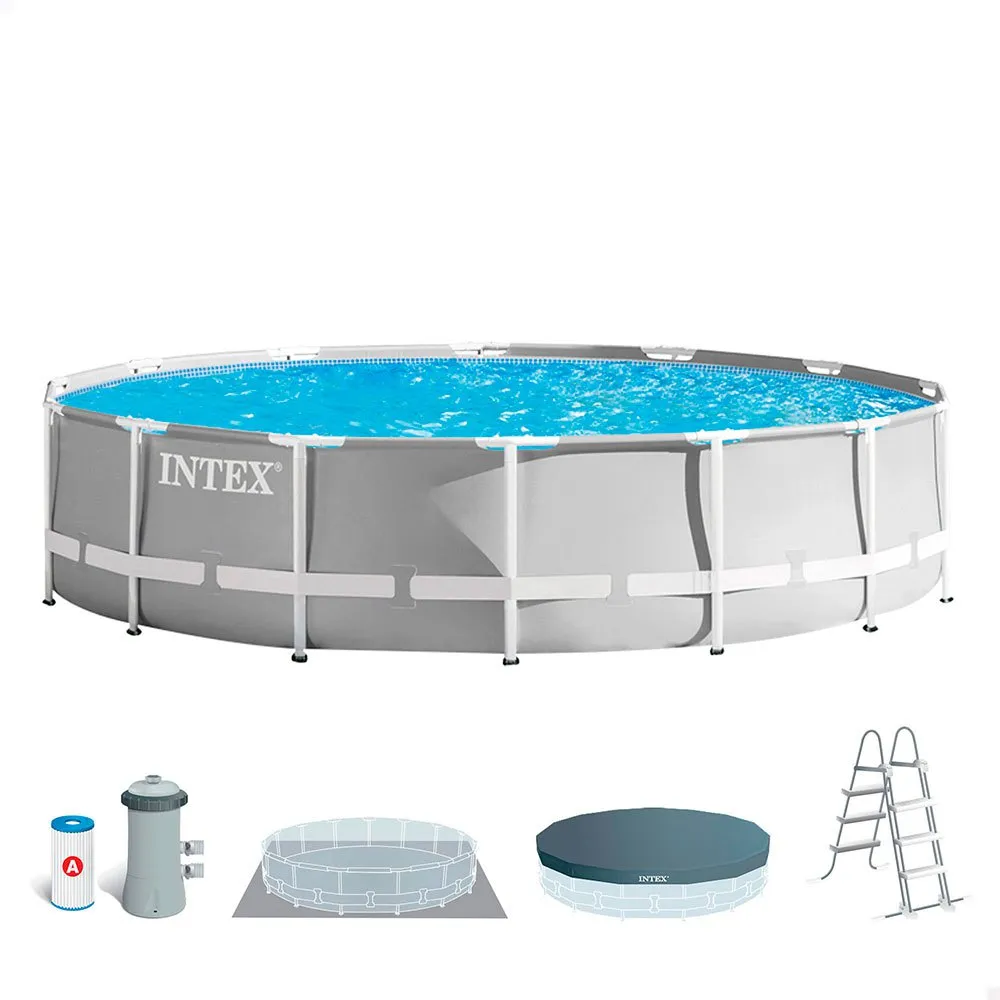 Intex Prisma Frame Round Above Ground With Filter Basseng, 427 x 107cm Intex Prisma Frame Round Above Ground With Filter Basseng, 427 x 107cm
