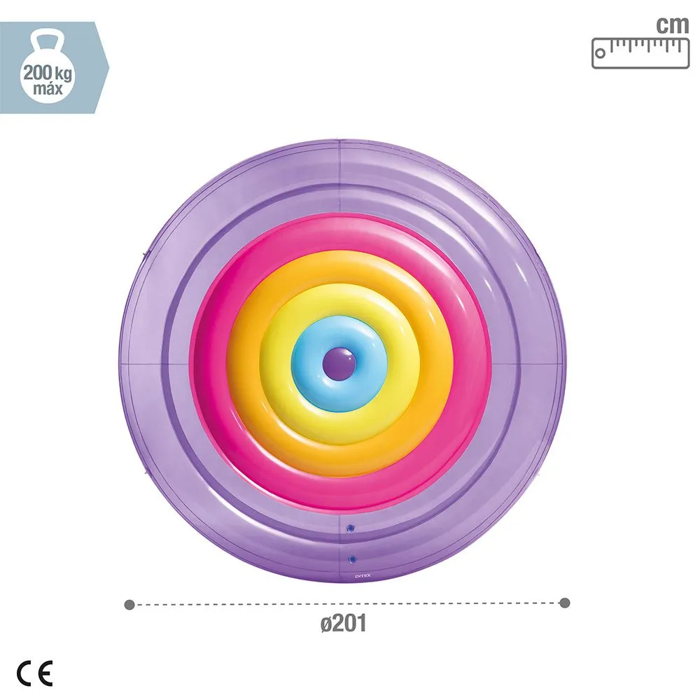 Intex Rainbow Fiesta Beach Ø201cm Luftmadrass For Basseng unisex, Multicolor, Ø201cm