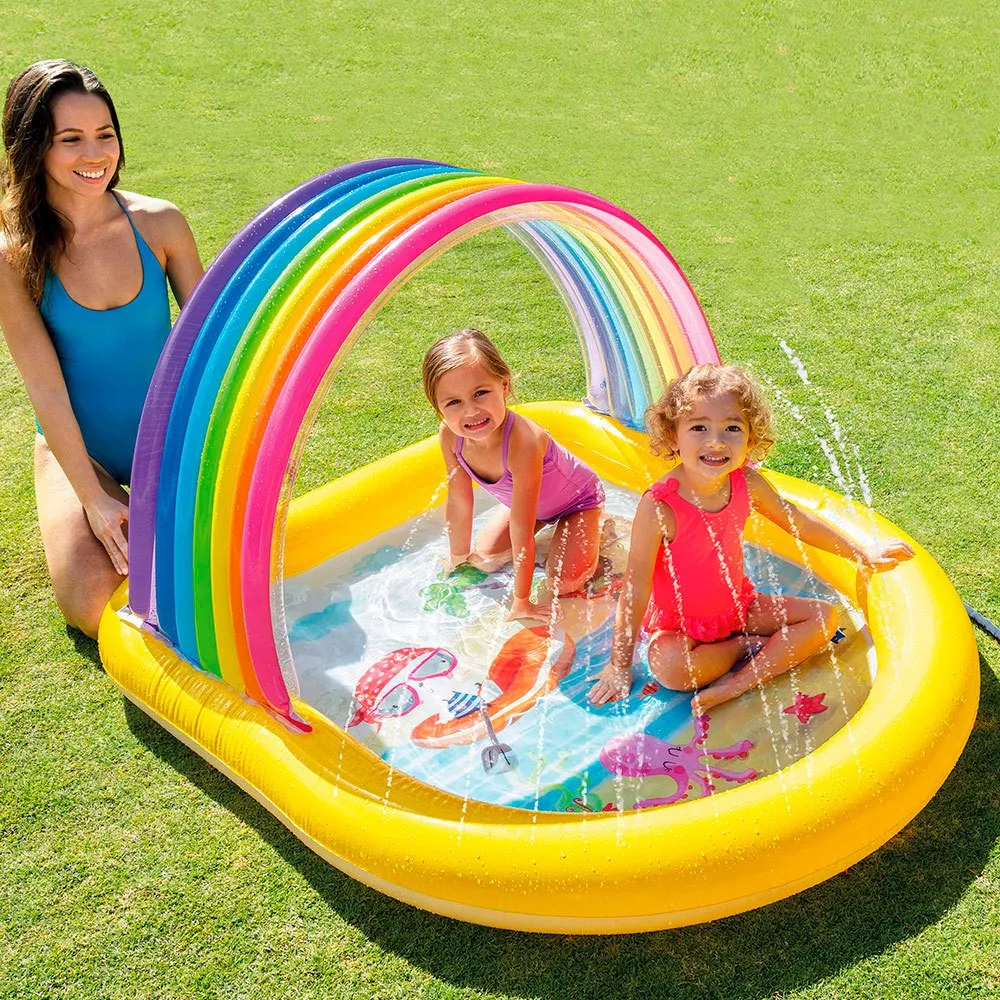 Intex Regnbuebarn Med Baldakin Og Sprinklerbasseng unisex, Multi, 130 x 147 x 86cm Intex Regnbuebarn Med Baldakin Og Sprinklerbasseng unisex, Multi, 130 x 147 x 86cm