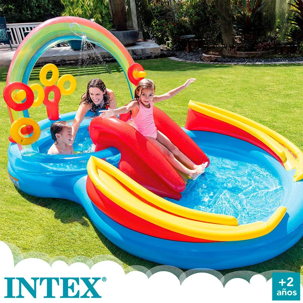 Intex Regnbuebassenget unisex, Multicolor, 297 x 193 x 135cm