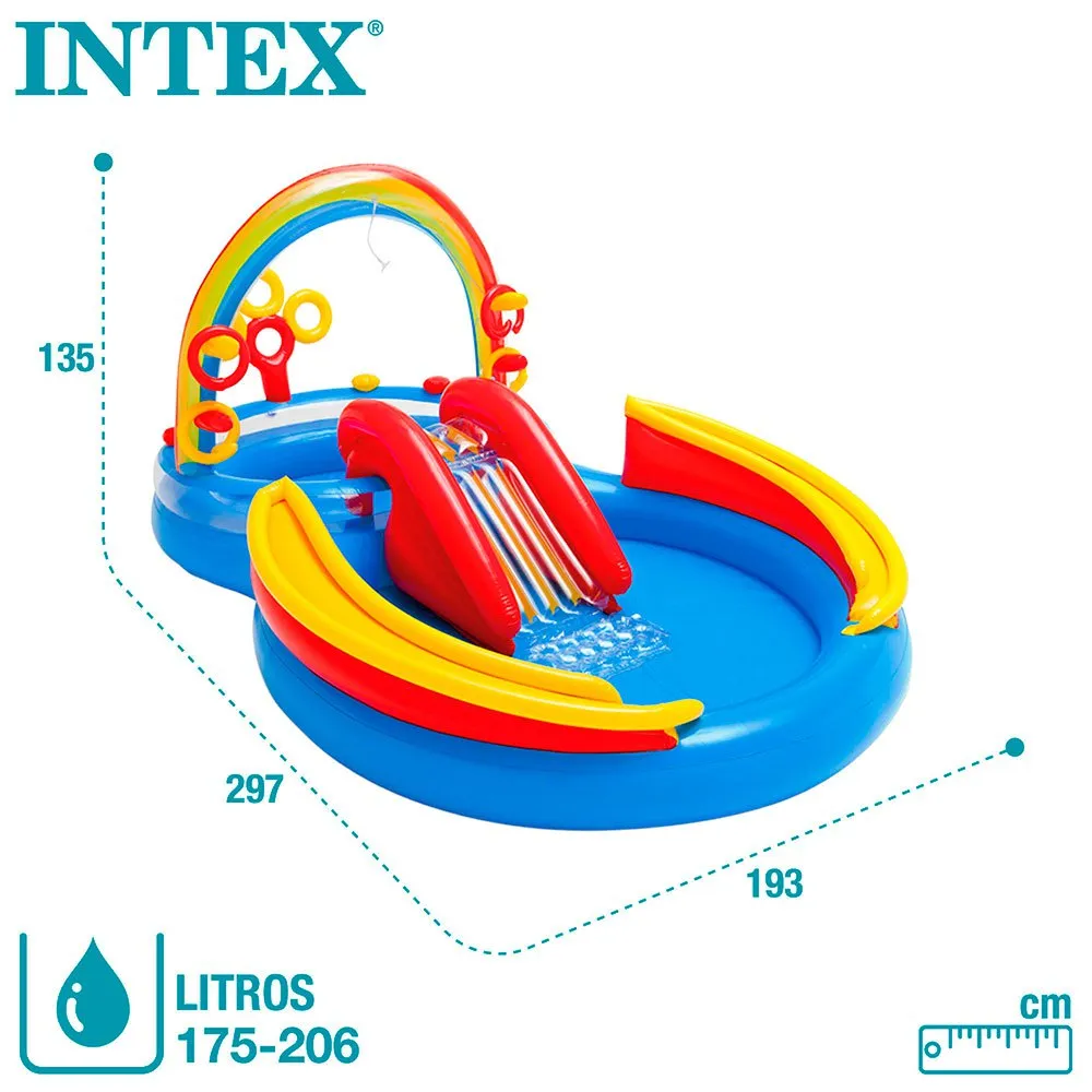 Intex Regnbuebassenget unisex, Multicolor, 297 x 193 x 135cm