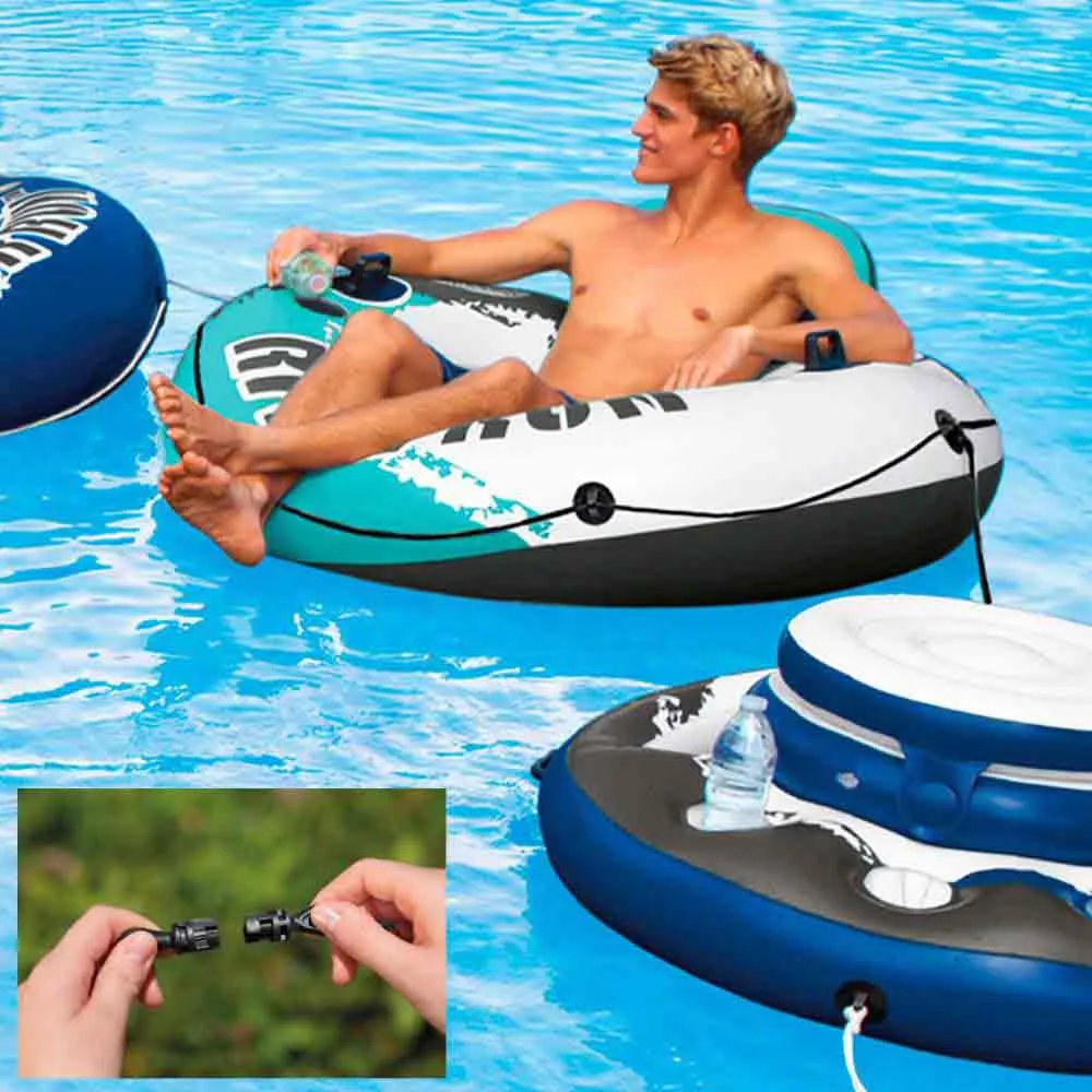 Intex River Run Ø135 Cm Bademadrass unisex, White / blue / grey, Ø135cm