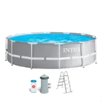 Intex Rundt Prismatisk Overjordisk Basseng Med Filterpumpe Intex Rundt Prismatisk Overjordisk Basseng Med Filterpumpe