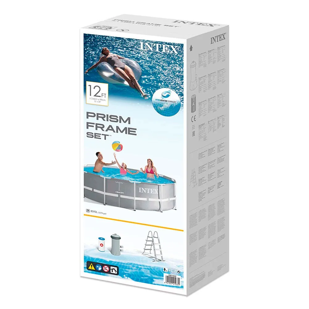 Intex Rundt Prismatisk Overjordisk Basseng Med Filterpumpe, 366 x 99cm