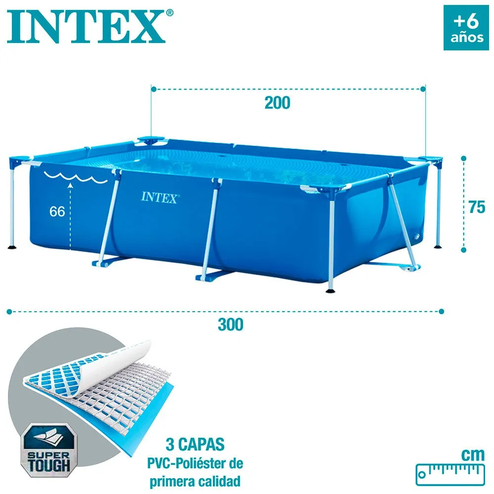 Intex Small Frame Collapsible 300x200x75 Cm Basseng unisex, 300 x 200 x 75cm