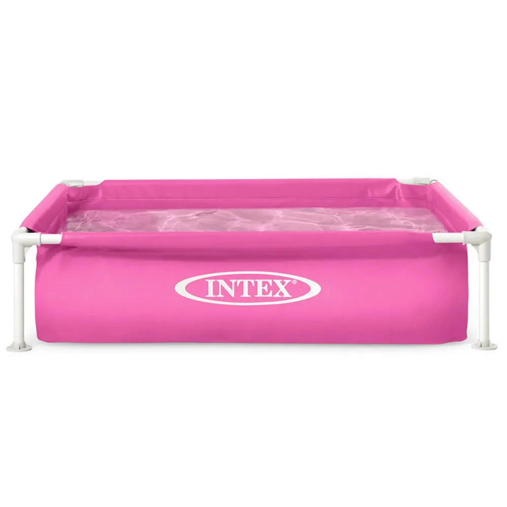 Intex Stål Overjordisk Basseng Med Firkantet Ramme 122x122x30 Cm, Pink, 342L
