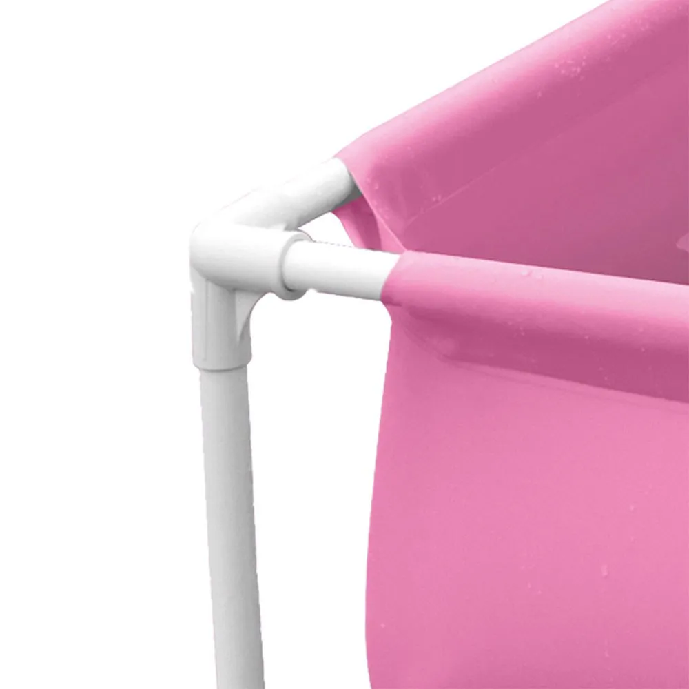 Intex Stål Overjordisk Basseng Med Firkantet Ramme 122x122x30 Cm, Pink, 342L