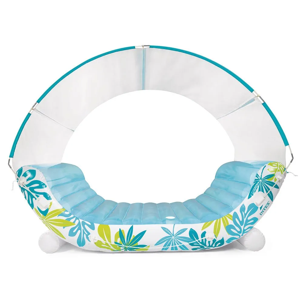 Intex Tropical Canopy Lounge Luftmadrass For Basseng unisex, White / blue, 224 x 150 x 165cm Intex Tropical Canopy Lounge Luftmadrass For Basseng unisex, White / blue, 224 x 150 x 165cm