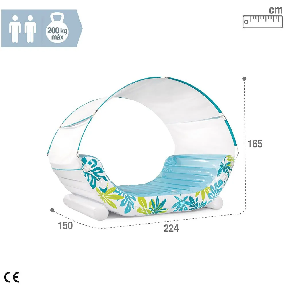 Intex Tropical Canopy Lounge Luftmadrass For Basseng unisex, White / blue, 224 x 150 x 165cm Intex Tropical Canopy Lounge Luftmadrass For Basseng unisex, White / blue, 224 x 150 x 165cm