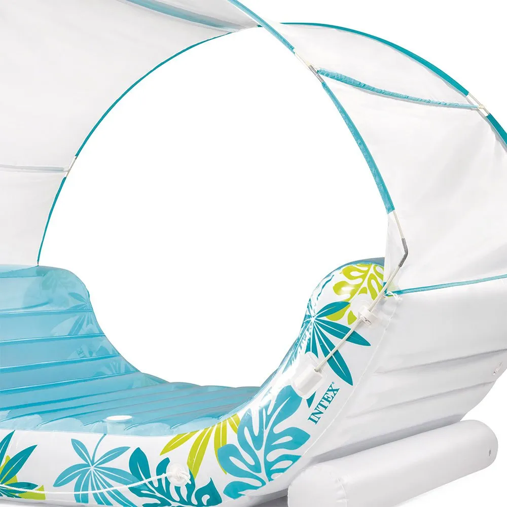 Intex Tropical Canopy Lounge Luftmadrass For Basseng unisex, White / blue, 224 x 150 x 165cm Intex Tropical Canopy Lounge Luftmadrass For Basseng unisex, White / blue, 224 x 150 x 165cm