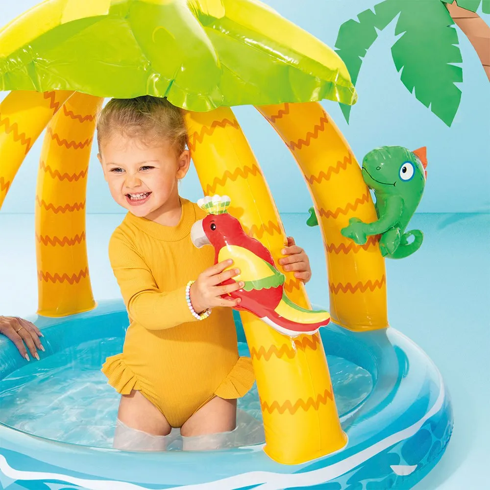 Intex Tropisk Basseng Med Soltak Polstret Bunn Og Oppblåsbare Dyr 102 Cm, Multicolor, One Size Intex Tropisk Basseng Med Soltak Polstret Bunn Og Oppblåsbare Dyr 102 Cm, Multicolor, One Size