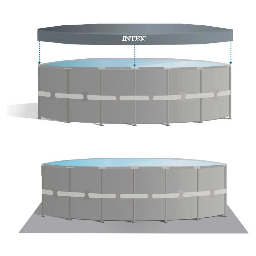 Intex Ultra Xtr 488x122 Cm Stål Rundt Overjordisk Basseng, Grey / blue, 19156L