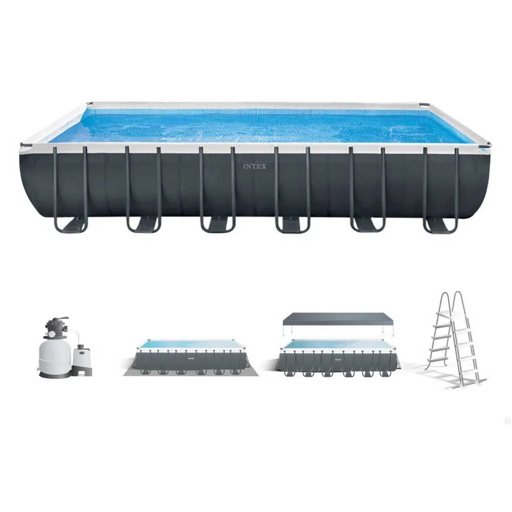 Intex Ultra Xtr 732x366x132 Cm Stål Rektangulært Over Bakken Basseng Med Ramme unisex, Grey / blue, 31805L