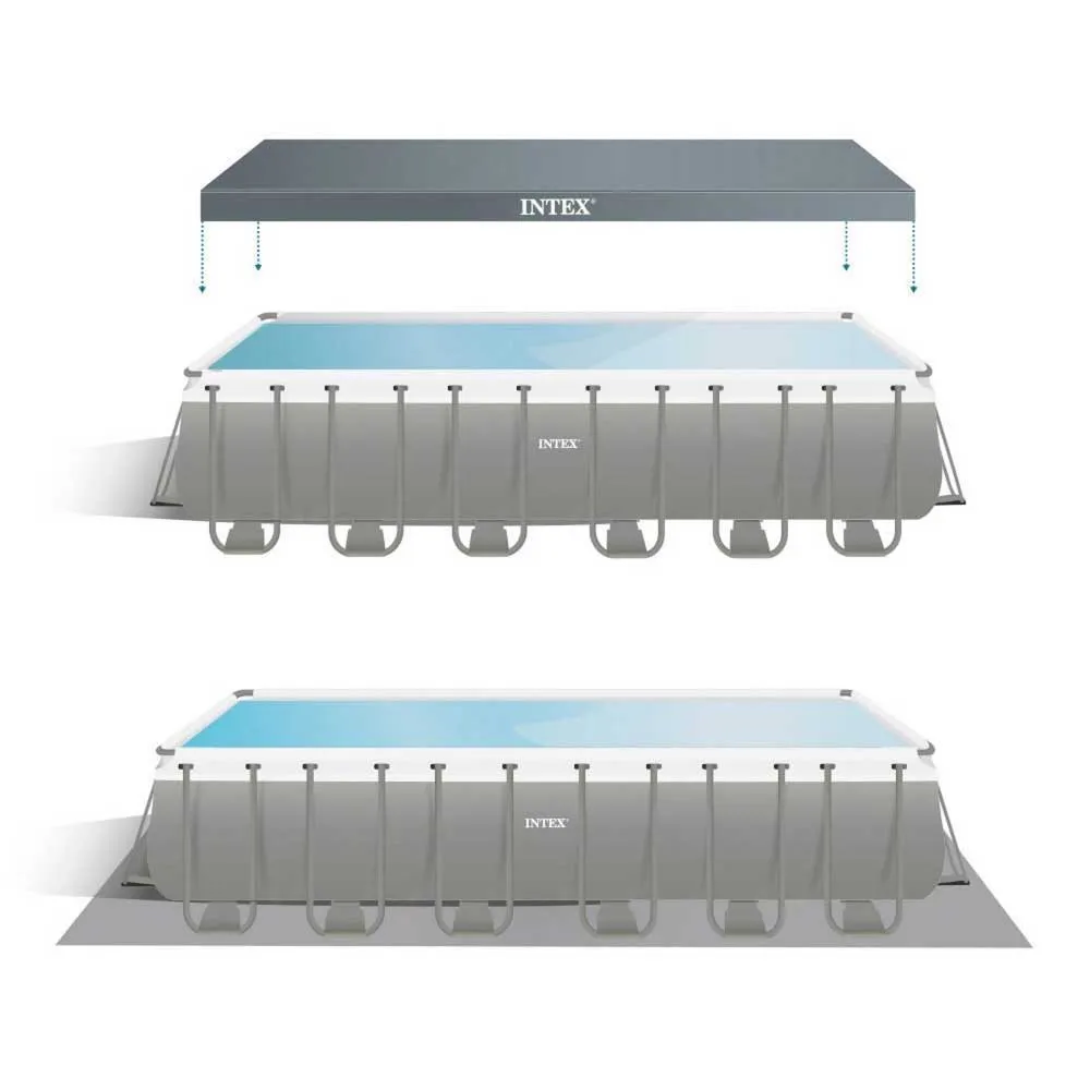 Intex Ultra Xtr 732x366x132 Cm Stål Rektangulært Over Bakken Basseng Med Ramme unisex, Grey / blue, 31805L