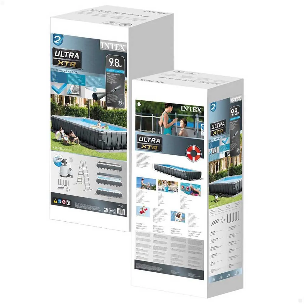 Intex Ultra Xtr 975x488x132 Cm Stål Rektangulært Over Bakken Basseng Med Ramme unisex, Grey / blue, 54368L