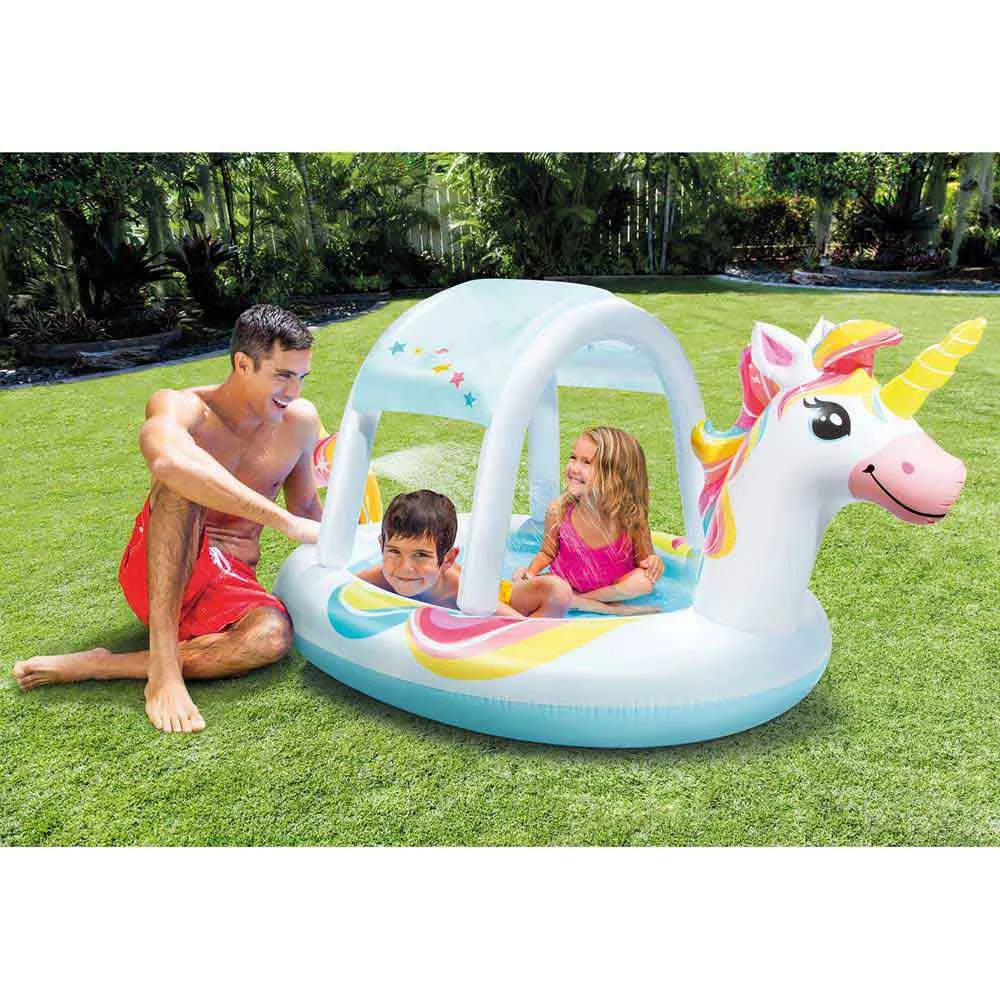 Intex Unicorn 254x132x109 Cm Rund Oppblåsbar Basseng unisex, Multicolor, 130L